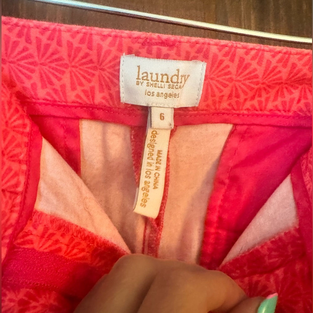 Pink, patterned shorts